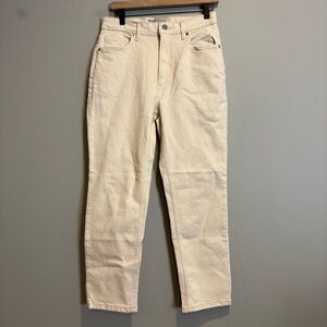 Everlane The Original Cheeky Jean Higj Rise Crop Organic Cotton Ivory 29